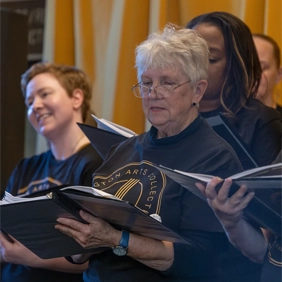 Singers with music folders